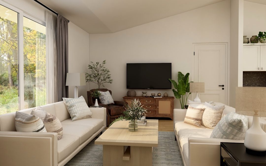 تجهيز غرفة المعيشة بديكورات جبس ودهانات متناسبة